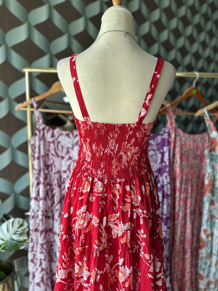 Red Floral Summer Dress