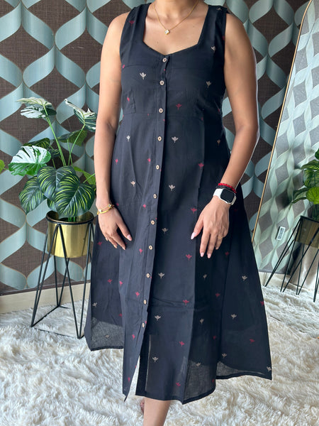 Varnika Classic Black Handloom Dress