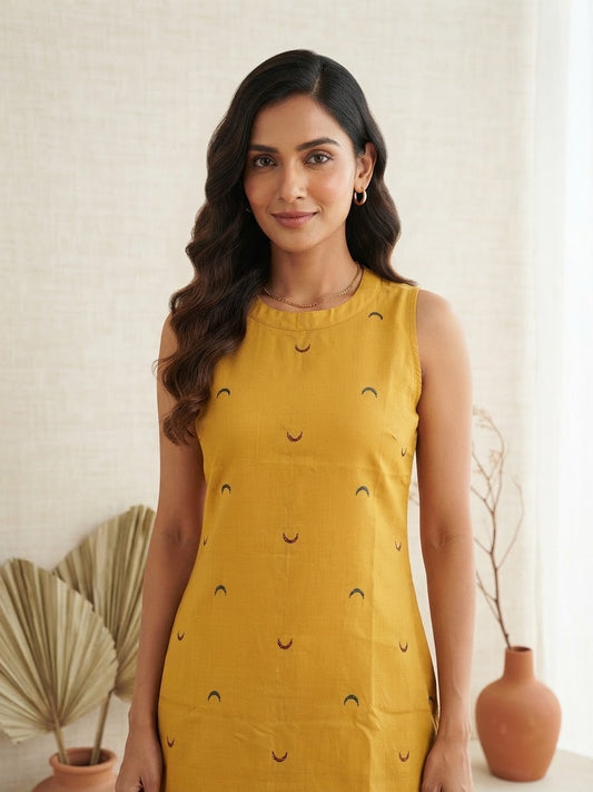 Sunshine Yellow Halter Handloom Cotton Top