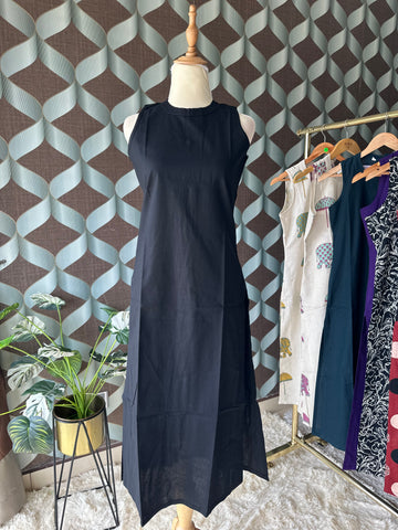 Classic Black Halter Neck Kurta Top