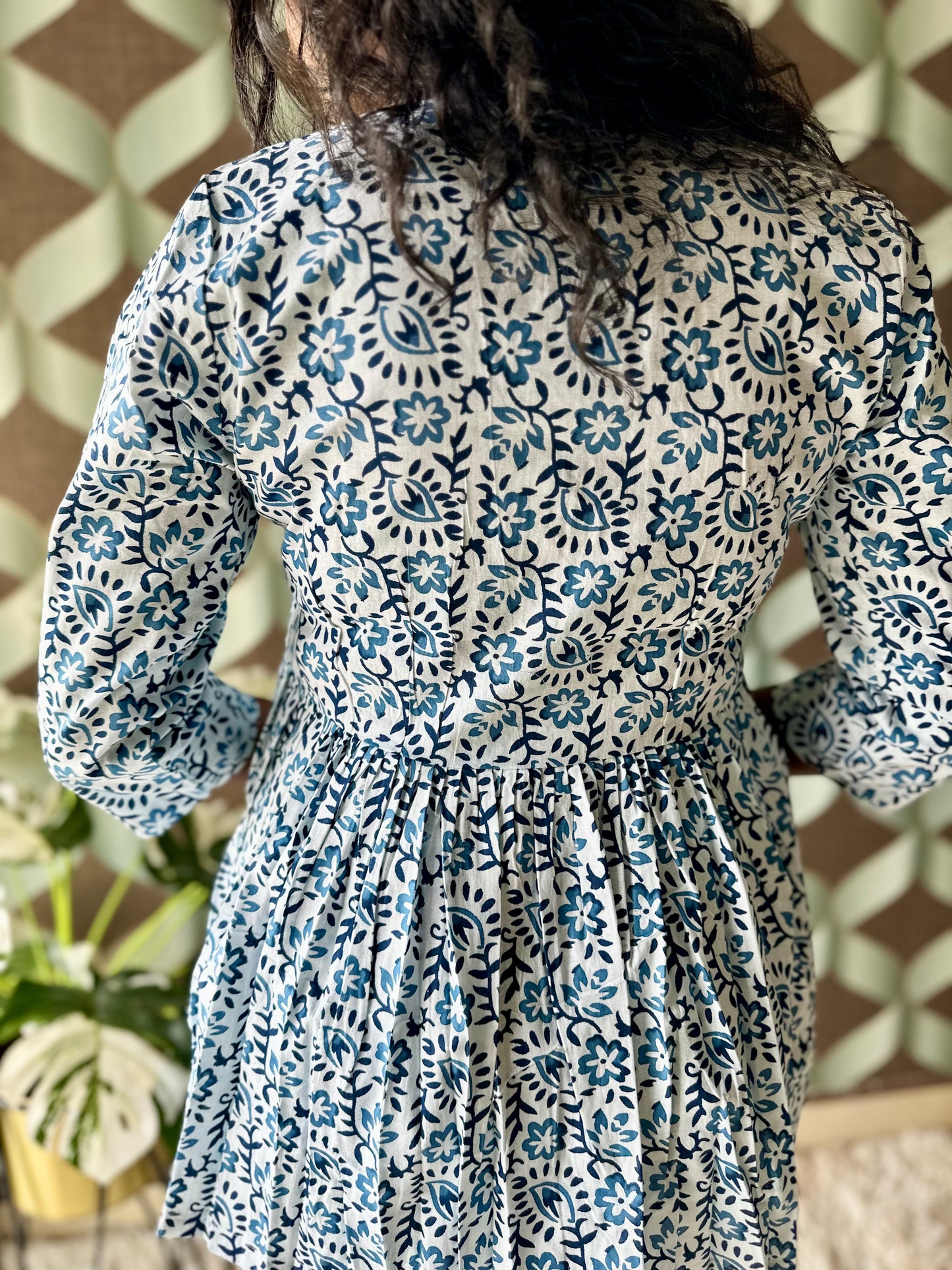 Indigo Blue &White Cotton Top