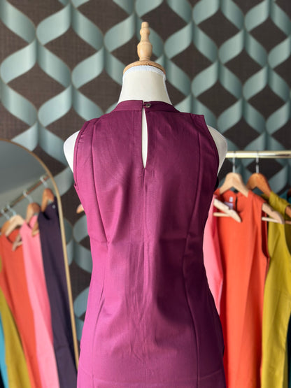 Burgundy Halter Cotton Kurta