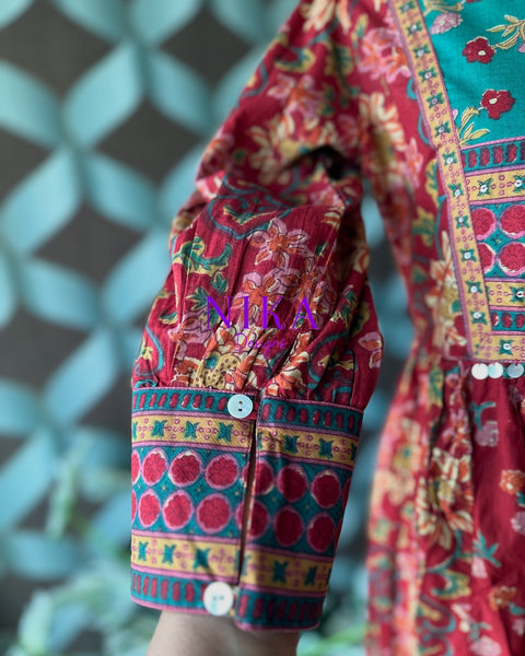 Red Ethnic Motif Dress