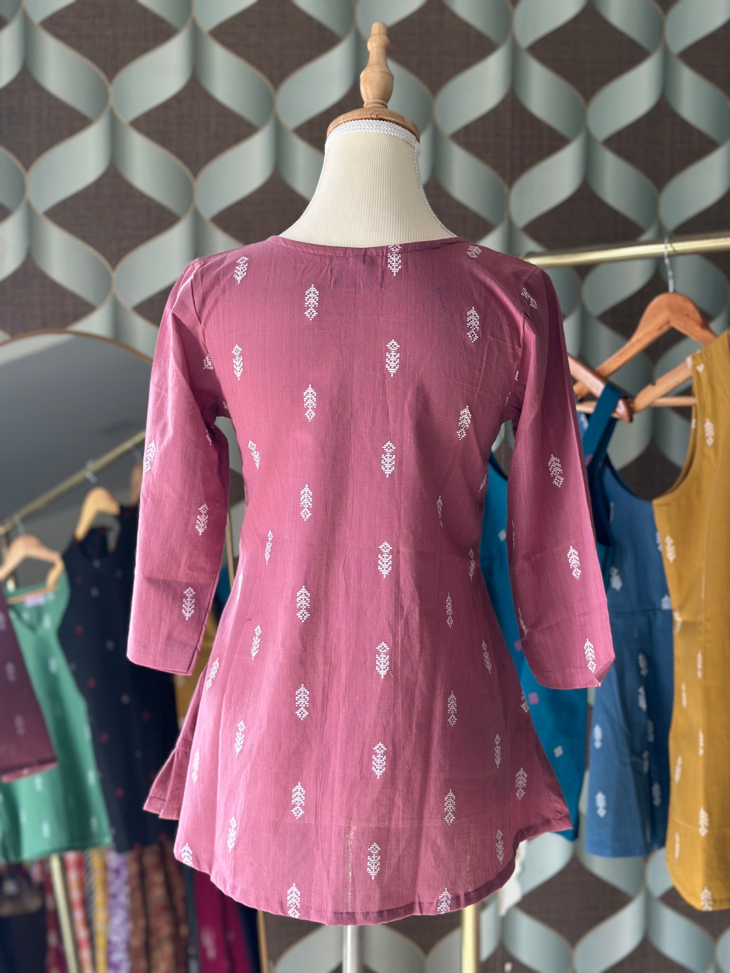 Mauve Pink Handloom Cotton Top