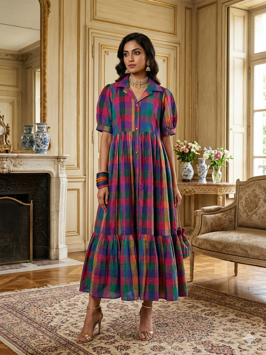 Varnam Madras Kattam Midi Dress