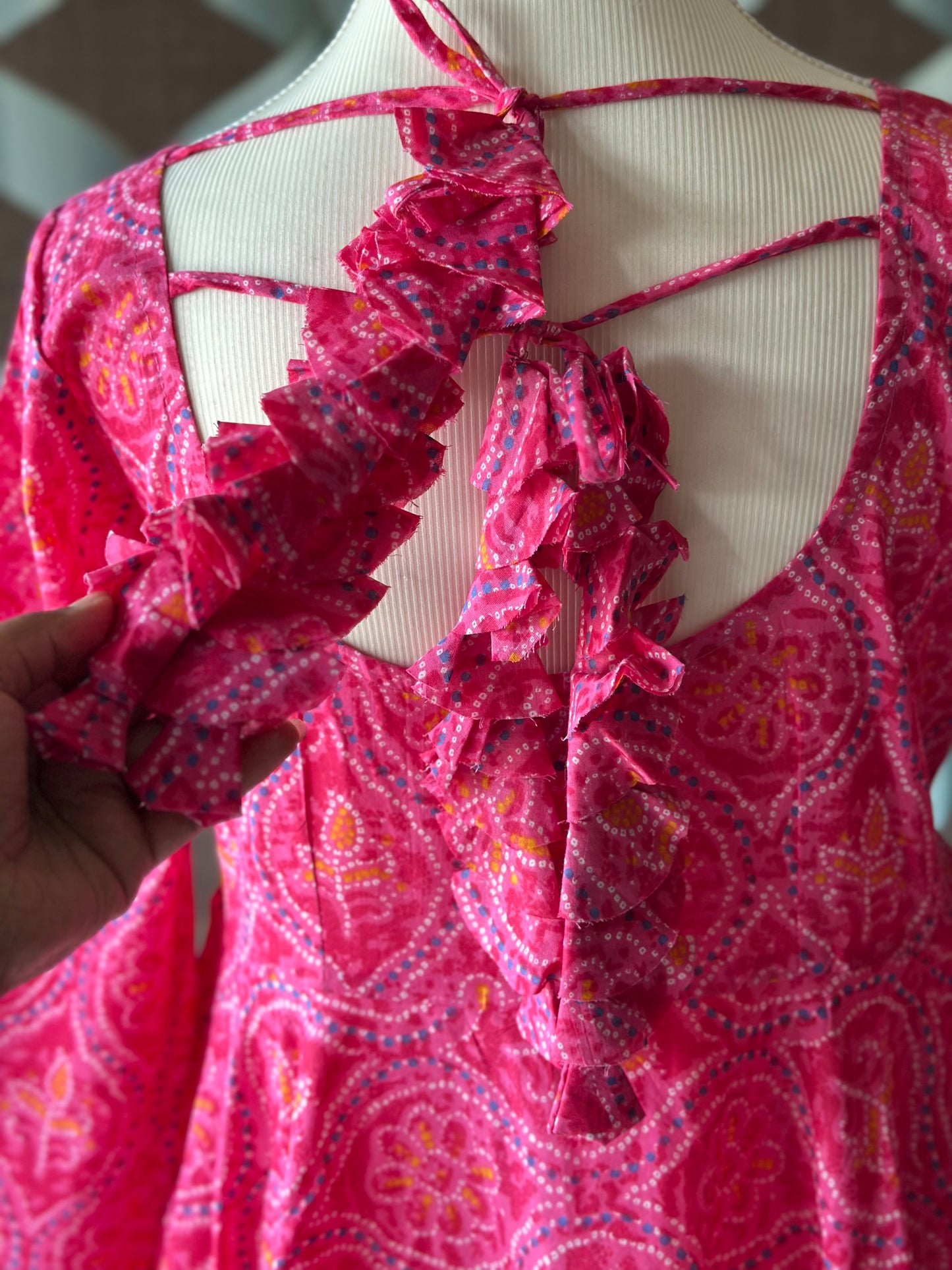 Bhandini Radiant Rose Pink Cotton Anarkali