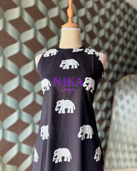 Classic Black Elephant Halter Neck Top