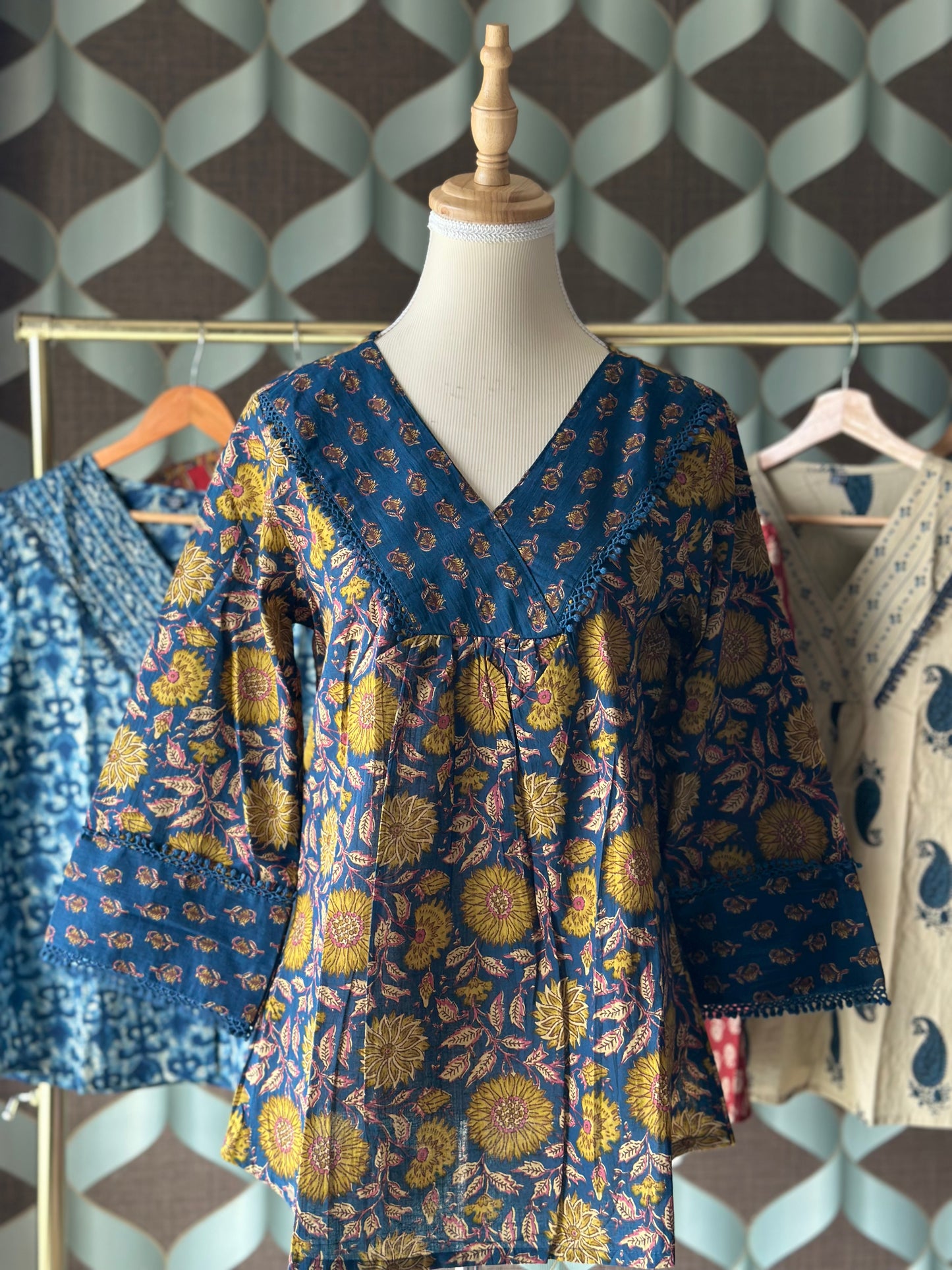 Deep Blue Cotton Top