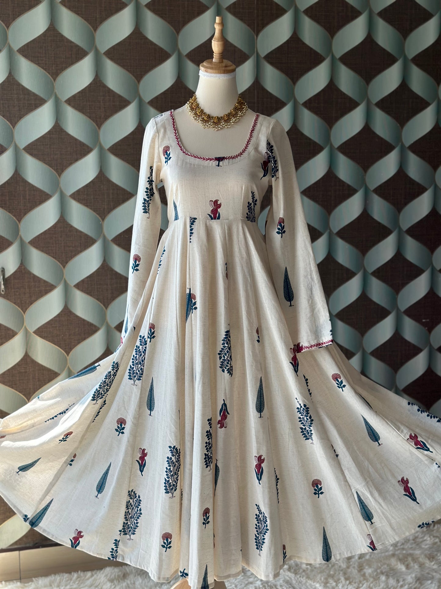 Vrinda Floral Cotton Anarkali