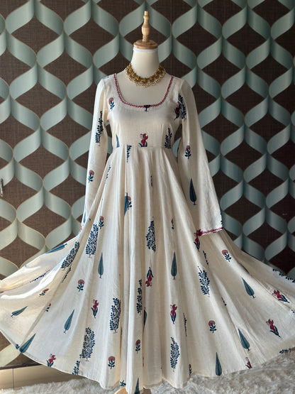 Vrinda Floral Cotton Anarkali