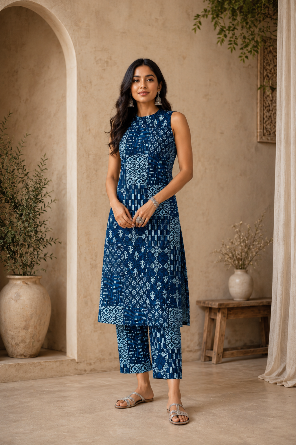 Indigo Blue Halter Neck Viva Set