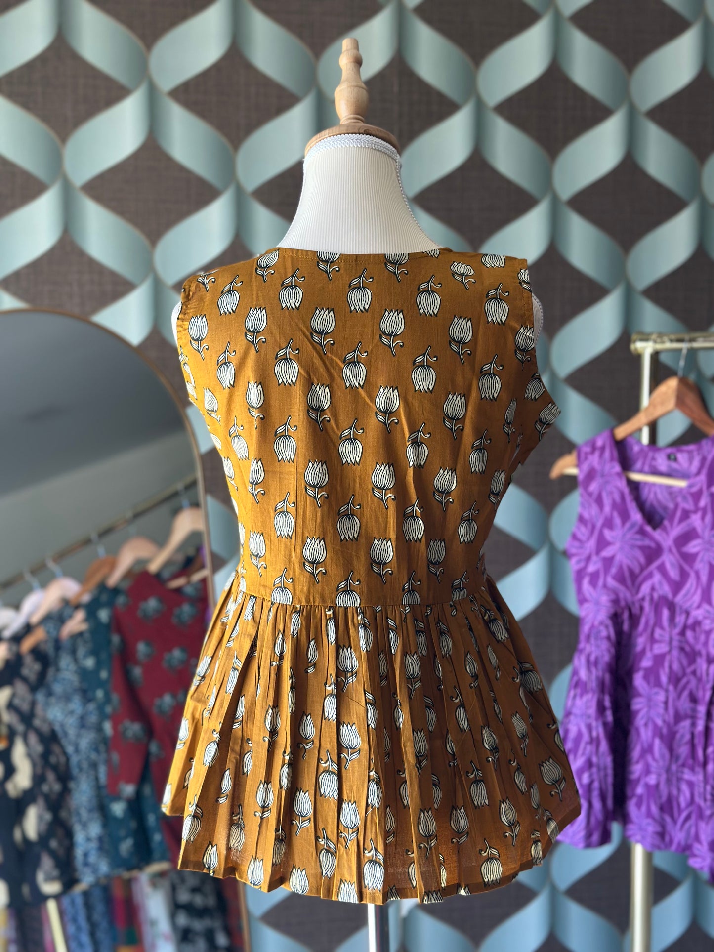 Mustard Yellow Lotus Top