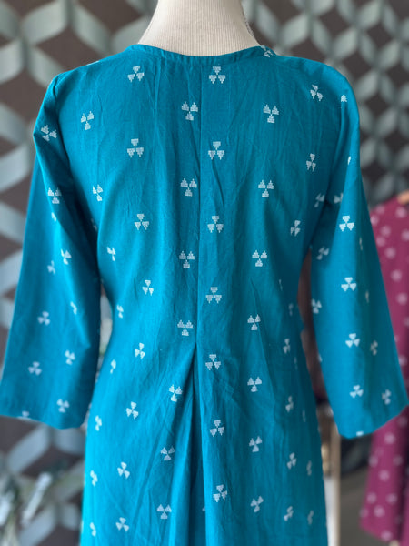 Leyla Teal Blue A-Line Top
