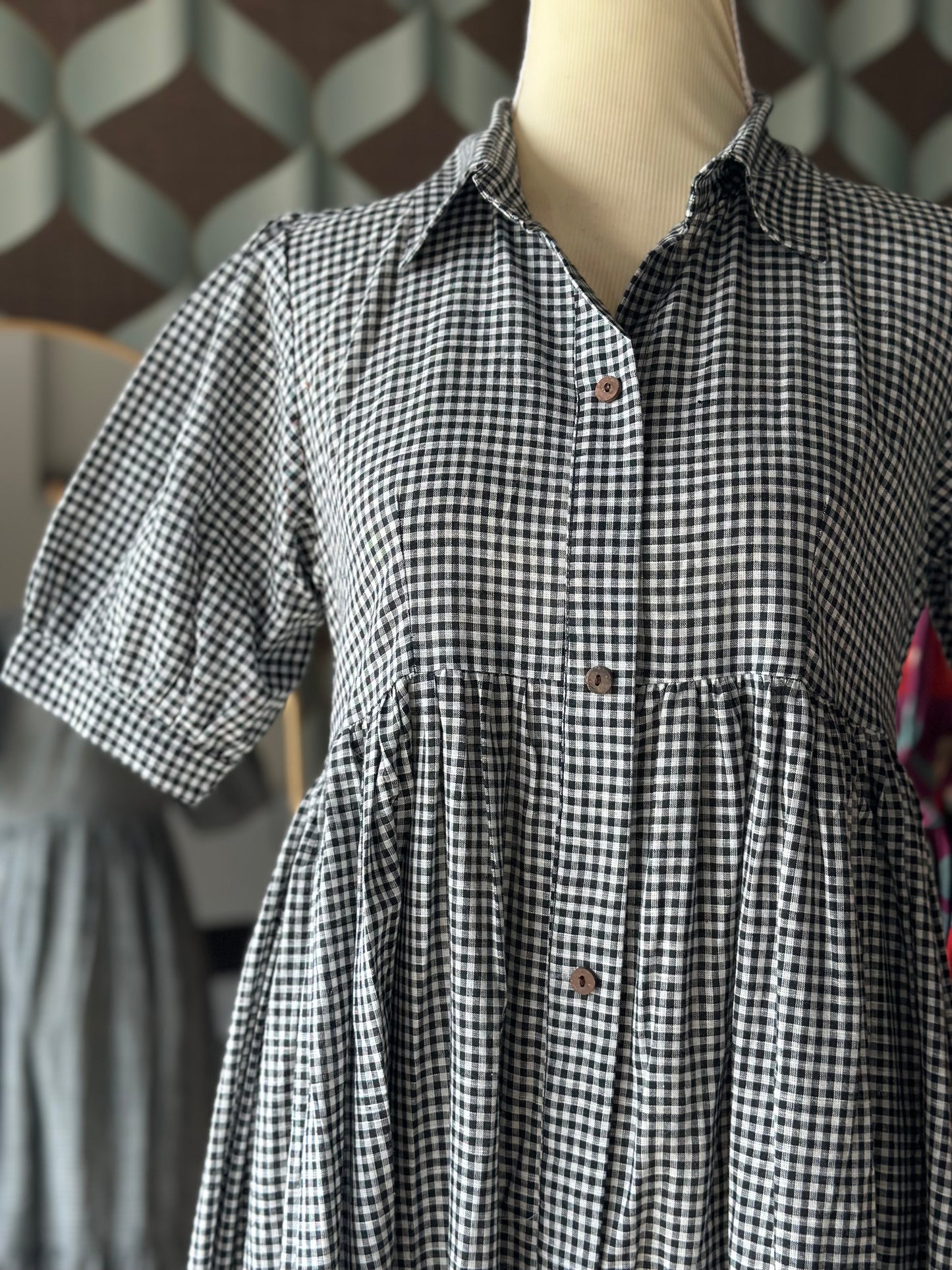 Gingham Midi Dress