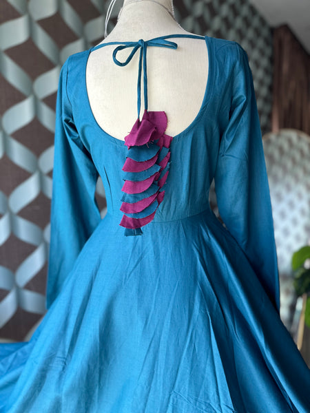 Bhandini Chanderi Cotton Anarkali & Teal blue Anarkali