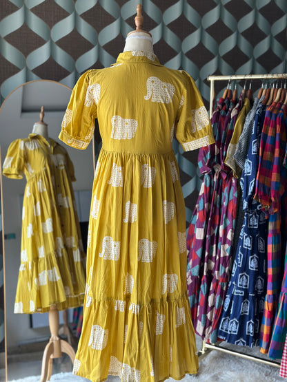 Whimsical Elep Midi Dress