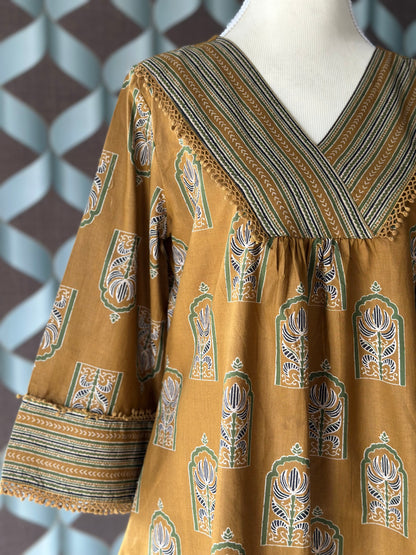 Mustard Yellow Short Cotton Short Top