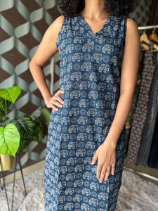 Navy Blue Elephant Cotton Set