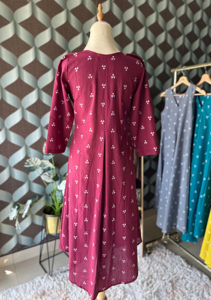 Leyla Maroon Red A-line Top