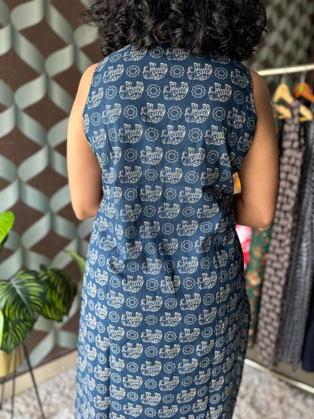 Navy Blue Elephant Cotton Set