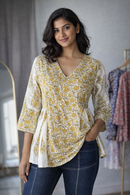 Pastel Yellow Short Top