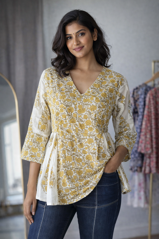 Pastel Yellow Short Top