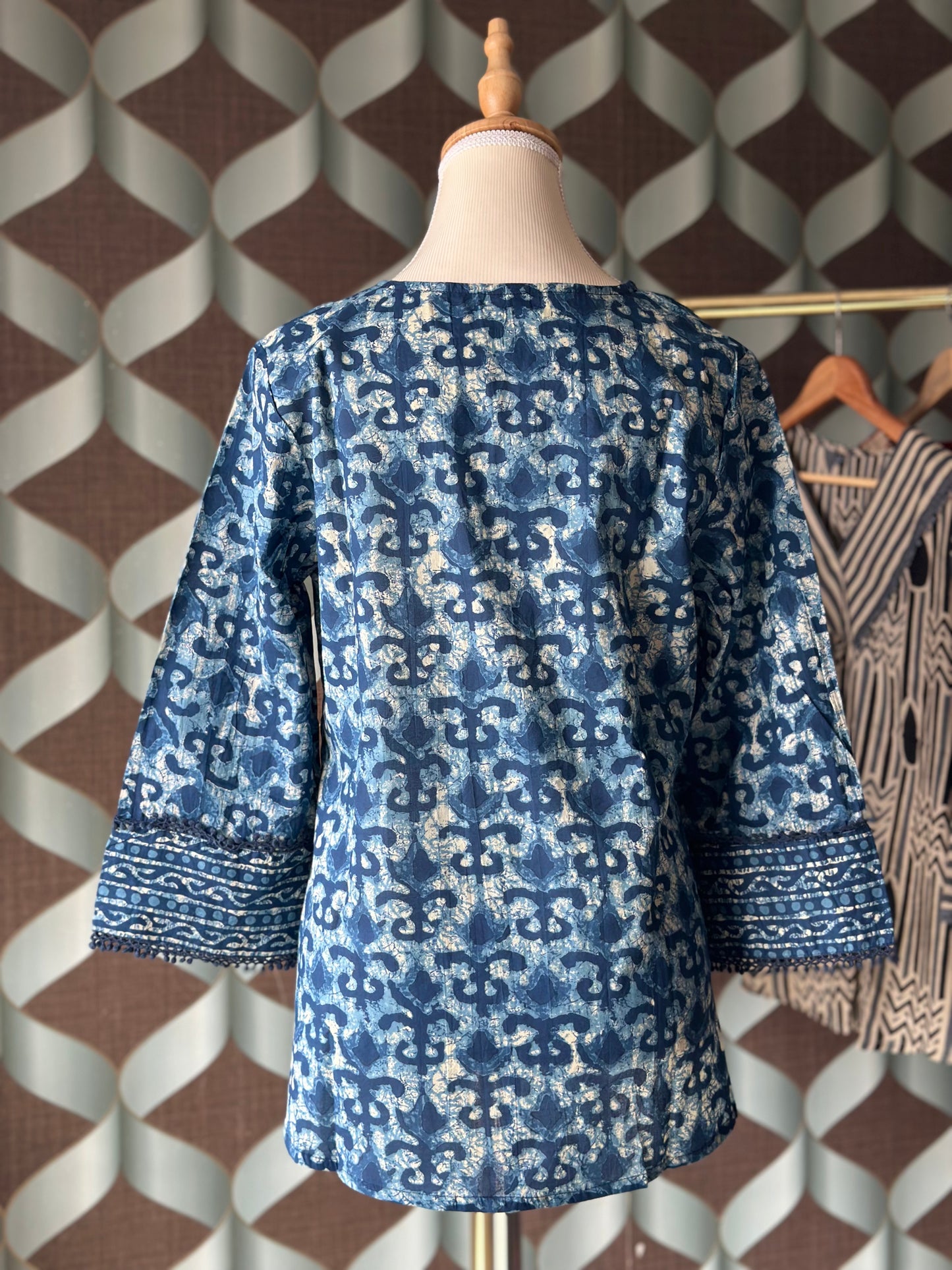 Indigo Blue Cotton Short Top