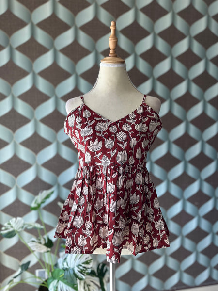 Red Tamarai Strap Top