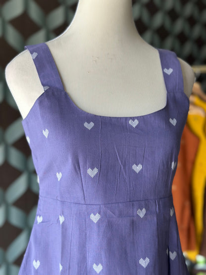 Lavender Purple Handloom Cotton Short Top