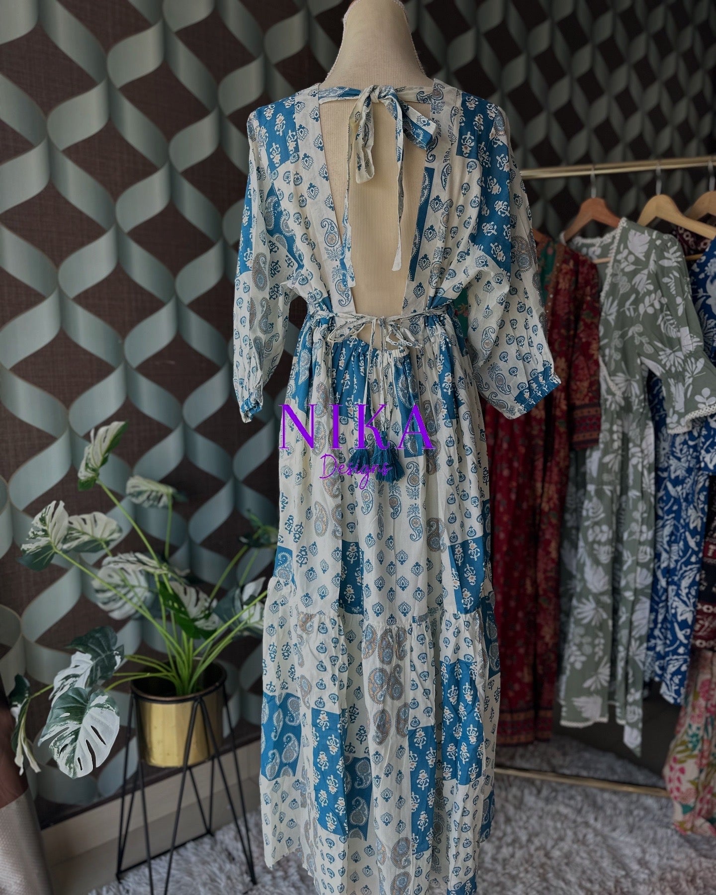Dove White & Blue Vacation Dress
