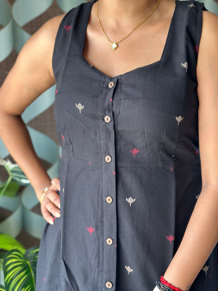 Varnika Classic Black Handloom Dress