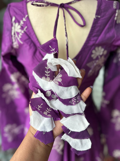 Purple & White Floral Anarkali