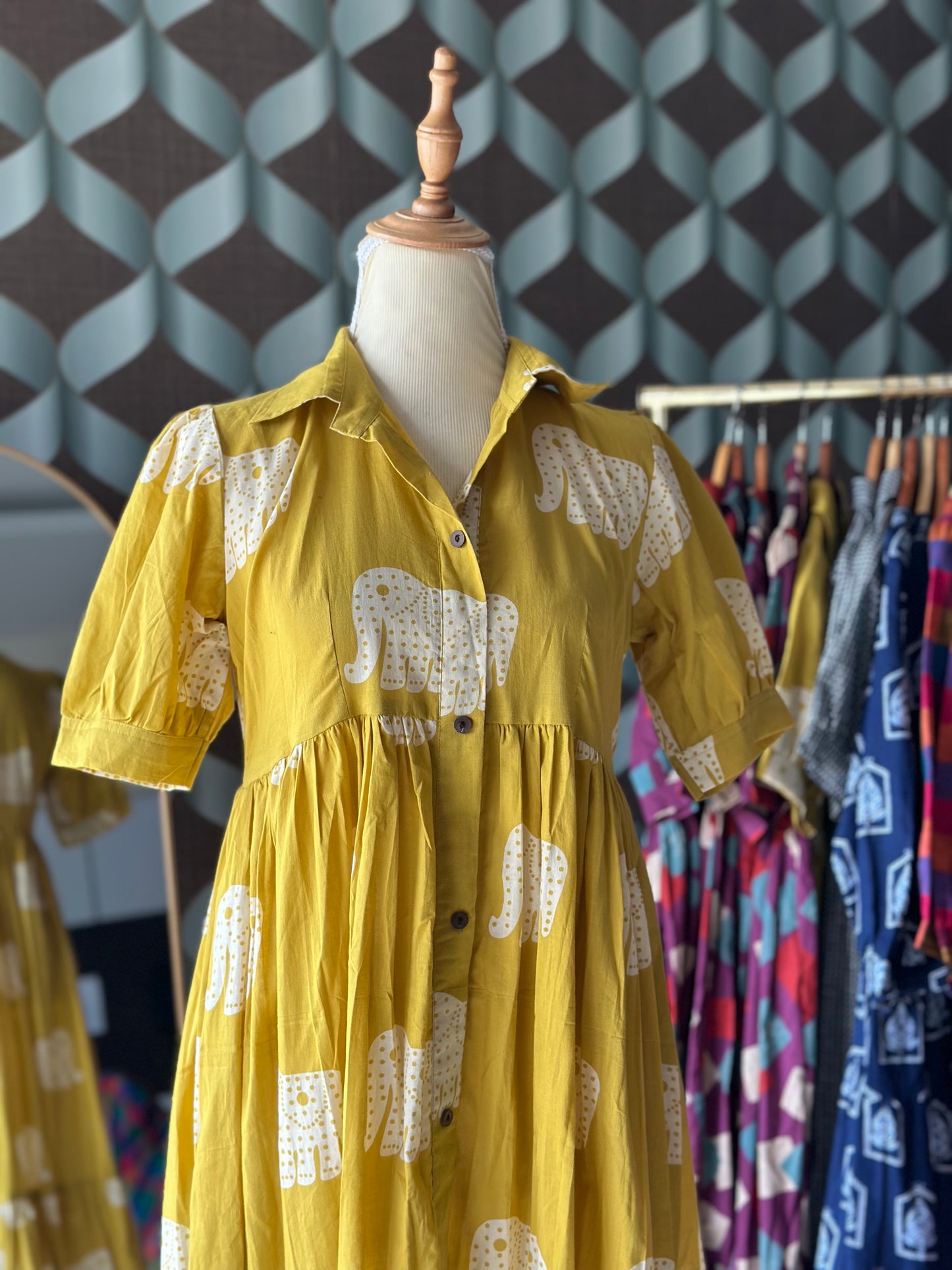 Whimsical Elep Midi Dress