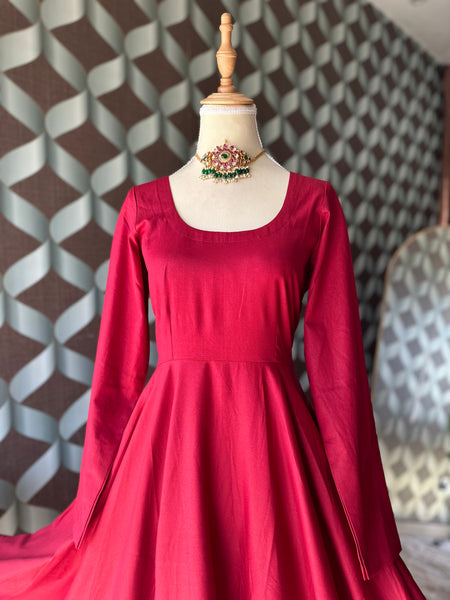 Sindoor Red Cotton Anarkali