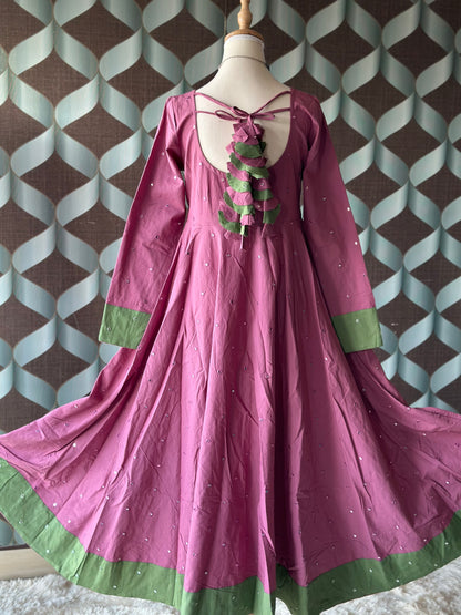 Sitara Dusty Rose Cotton Anarkali