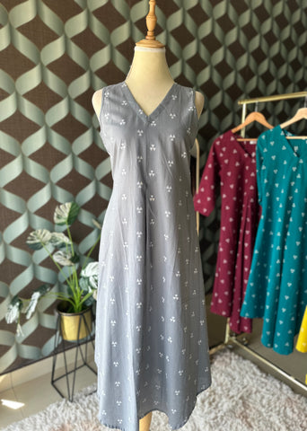 Leyla Paste Grey A-line Top