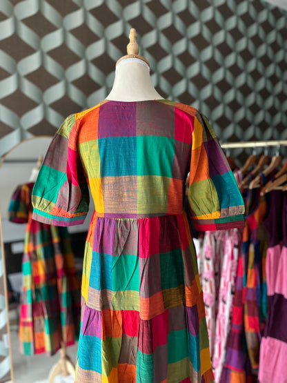 Madras Check Tier Dress