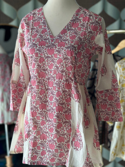 Pastel Pink Floral Short Top