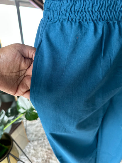Teal Blue Cotton Suit Set