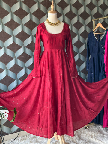 Saffron Red ZAARA Festive Anarkali