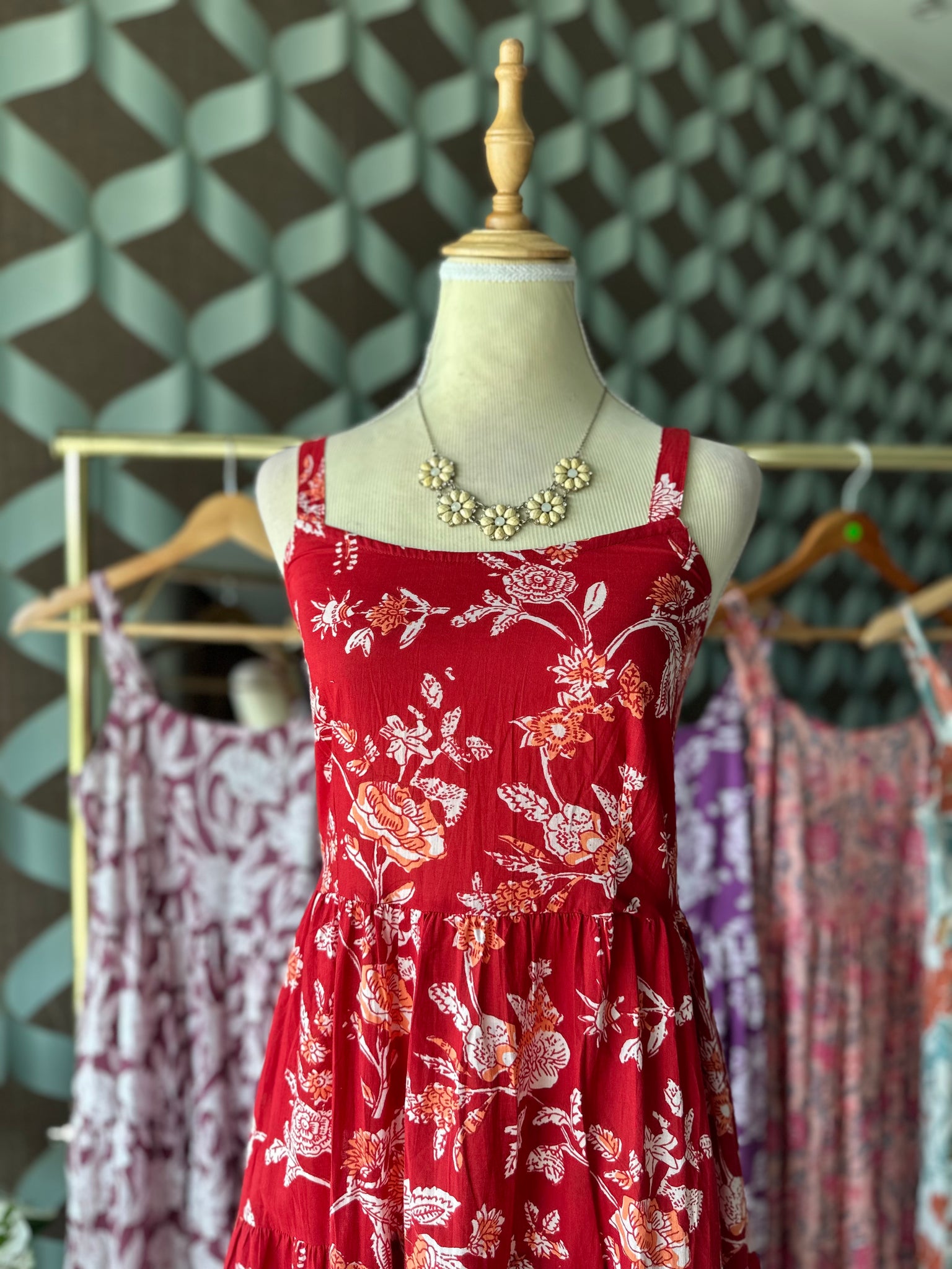 Red Floral Summer Dress