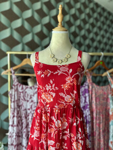 Red Floral Summer Dress