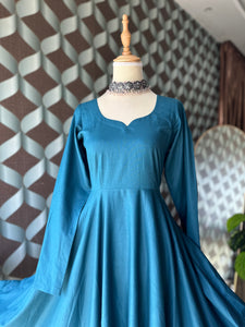 Bhandini Chanderi Cotton Anarkali & Teal blue Anarkali