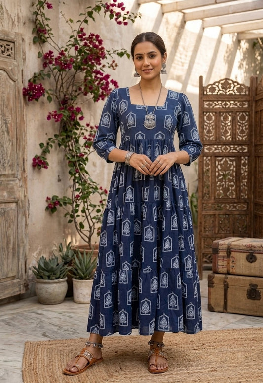 Indigo Blue Midi Dress