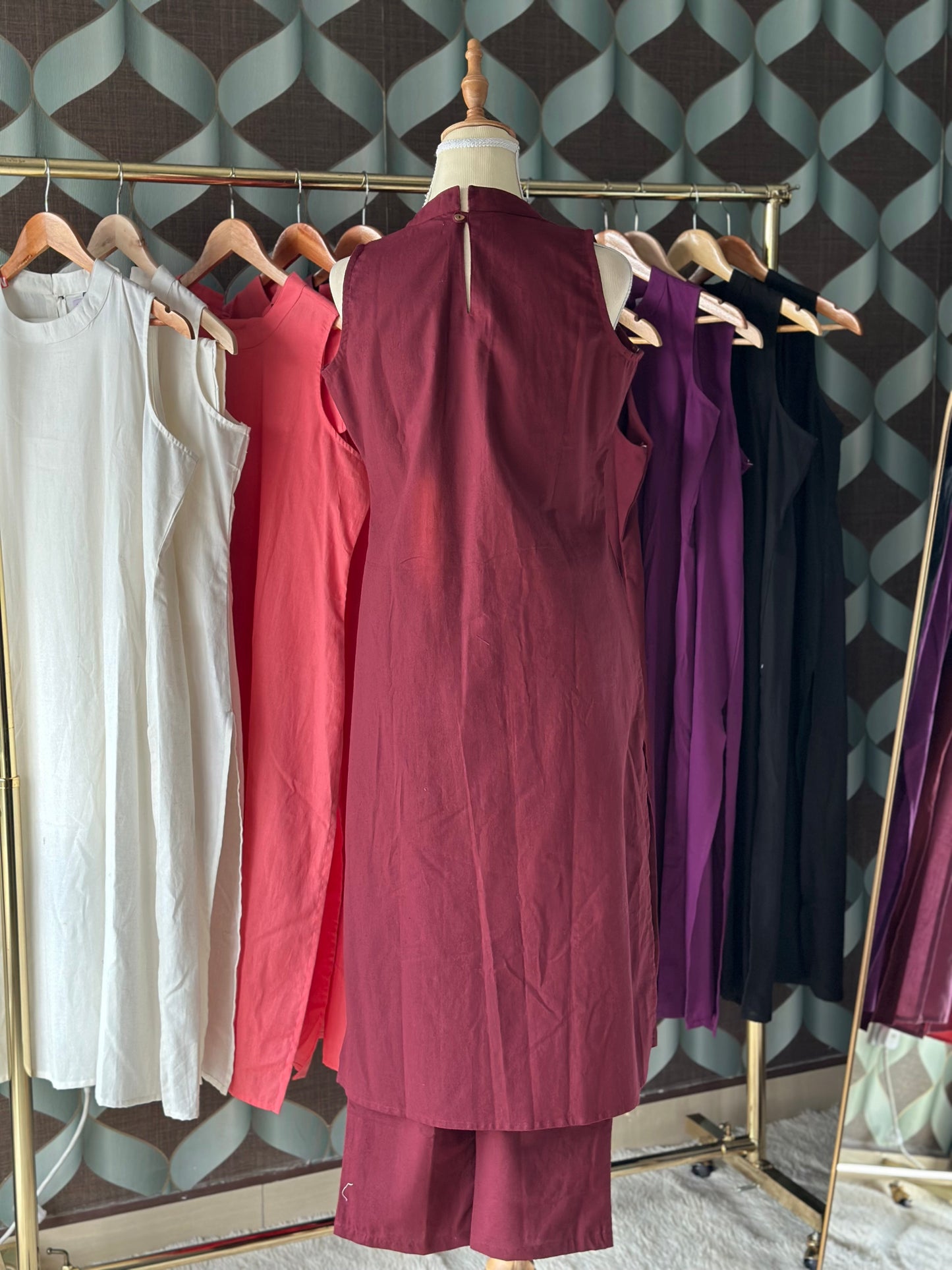 Burgundy Red Halter Neck