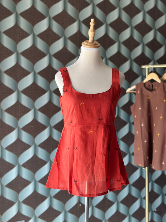 Burnt Orange Cotton Handloom Top