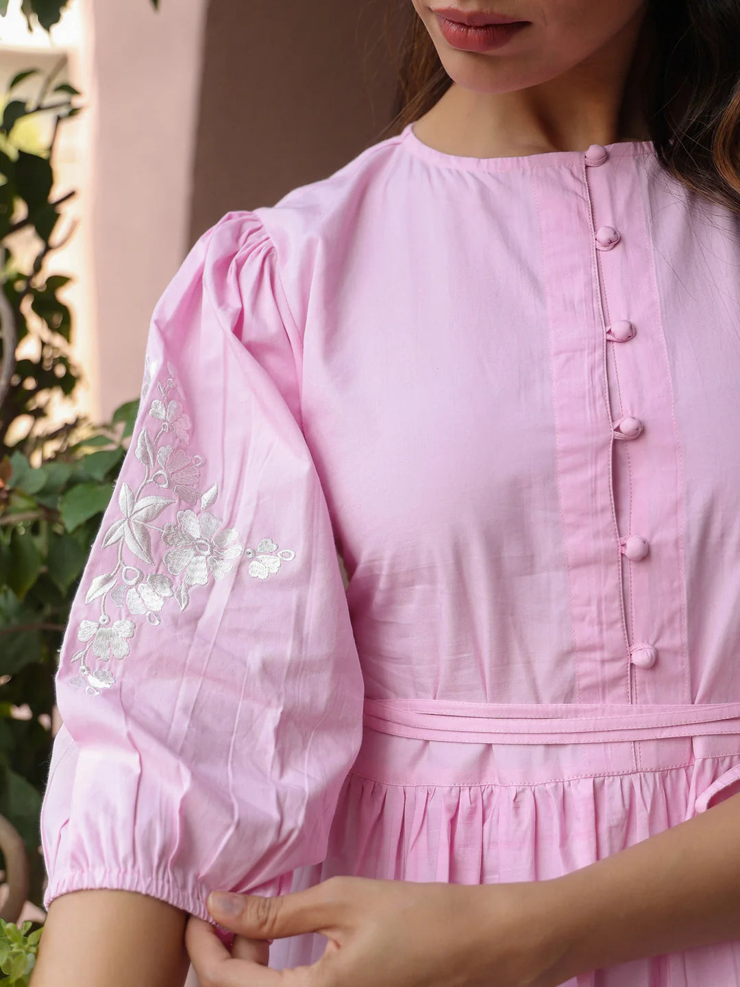 Rose Pink Embroidered Dress
