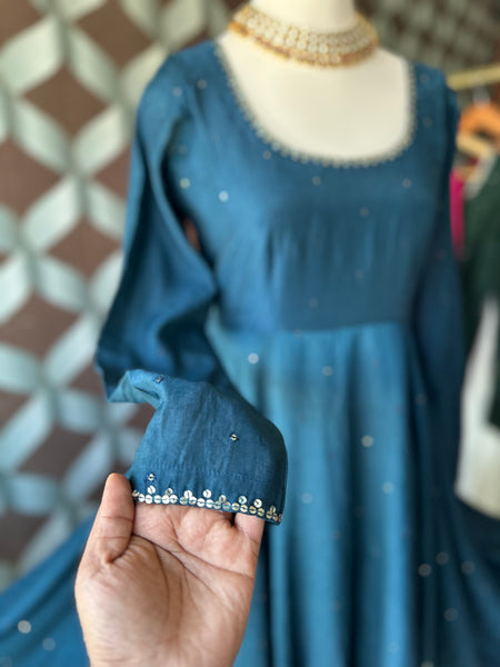 Turquoise Blue ZAARA Festive Anarkali