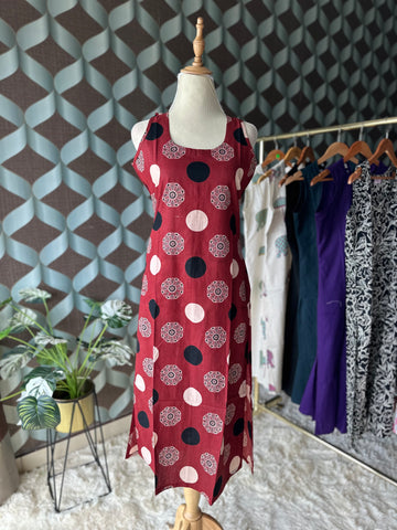 Red Kalamkari Kurta Top