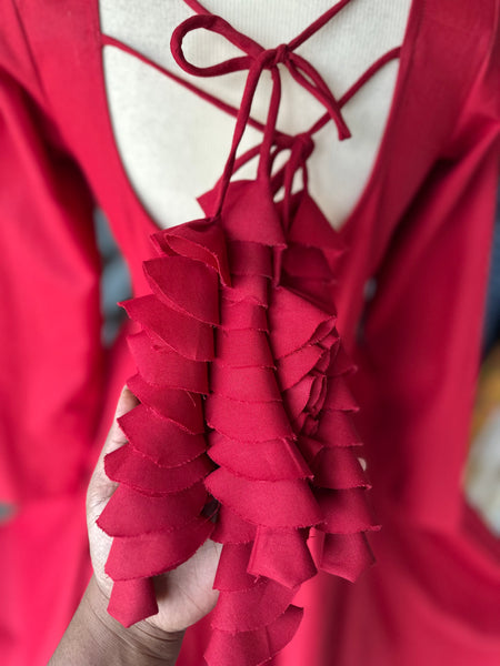 Sunshine Red Cotton Anarkali